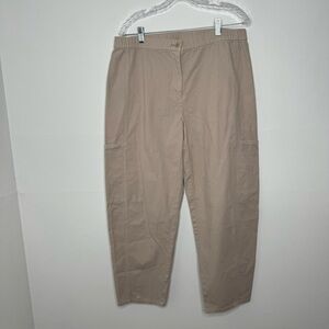 Eileen Fisher Briar Cotton Hemp Stretch Lantern Pant large